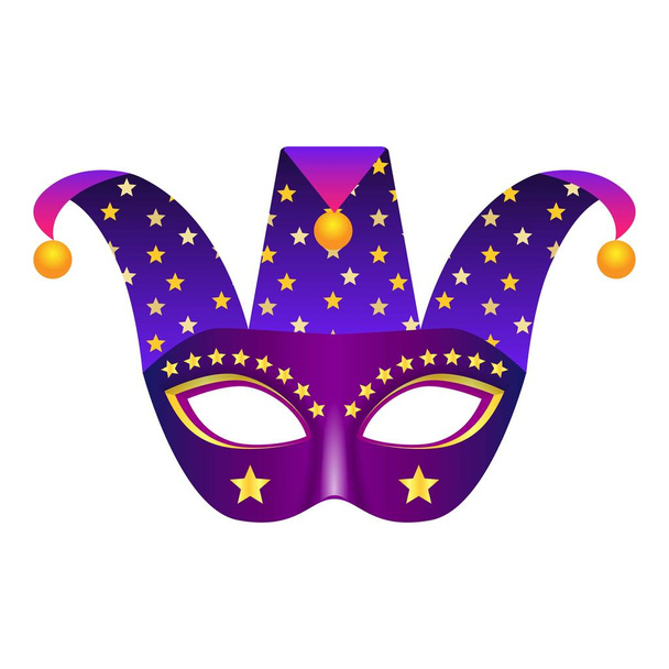 Jester mask icon, realistic style - Vektori, kuva
