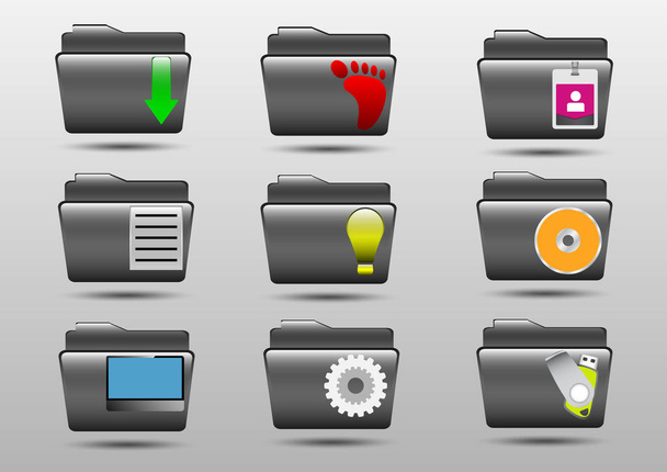 folder pack icon design - Vettoriali, immagini