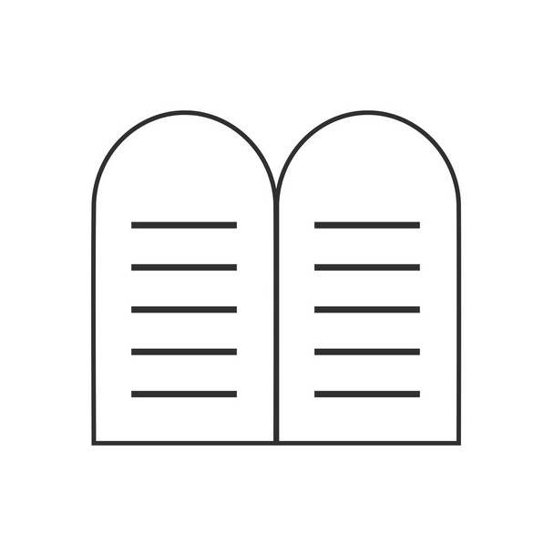 Tablettes de l'icône de la loi en dessin noir contour plat
 - Vecteur, image