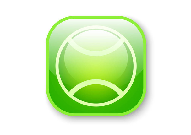 tennis sport glossy icon - Вектор,изображение