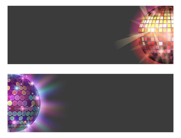 Disco ball discothèque carte musique fête boîte de nuit équipement de danse illustration vectorielle
. - Vecteur, image