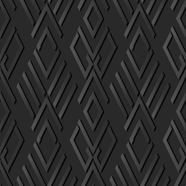 3D σκούρο χαρτί art Ελέγξτε Diamond σταυρό πλαίσιο γεωμετρίας - Διάνυσμα, εικόνα