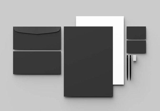 Papelería de identidad corporativa maqueta aislada sobre fondo gris
 - Foto, Imagen
