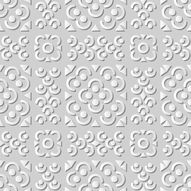 3D beyaz kağıt sanat yuvarlak eğri çapraz çiçek Meydanı çizgi - Vektör, Görsel