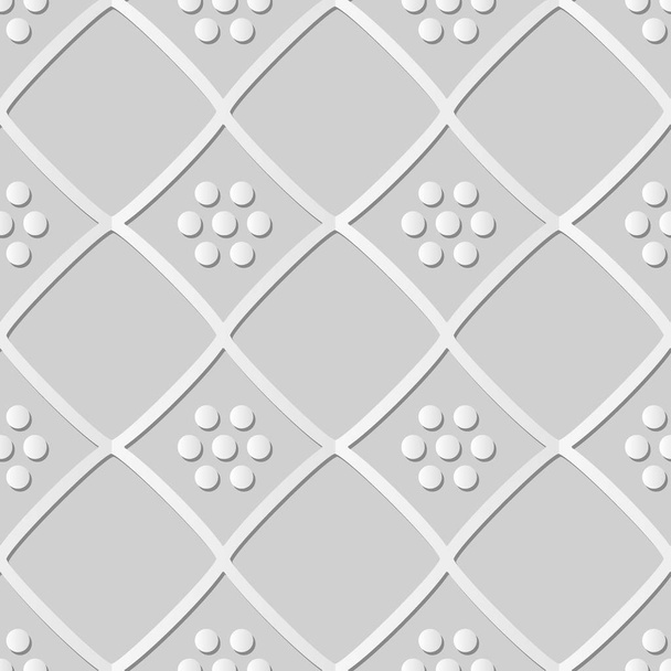 Art du papier blanc 3D Vérifier Diamond Cross Frame Dot Flower
 - Vecteur, image
