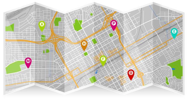 mapa de diseño ciudad mock up
 - Vector, Imagen