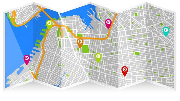 arte digital mapa ciudad
 - Vector, Imagen