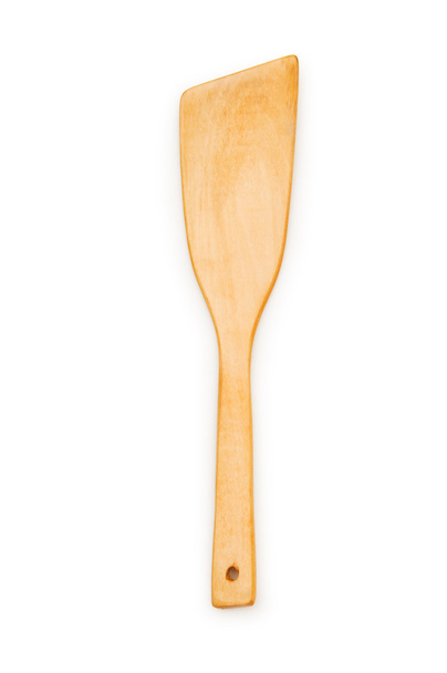 tahta spatula üzerine beyaz izole - Fotoğraf, Görsel