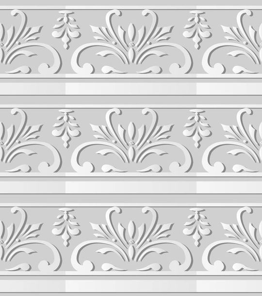 3D papel blanco arte espiral curva cruz planta vid flor
 - Vector, Imagen