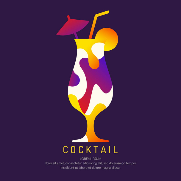 Illustratie voor bar menu alcoholische cocktail. Vector tekening van een drankje. - Vector, afbeelding