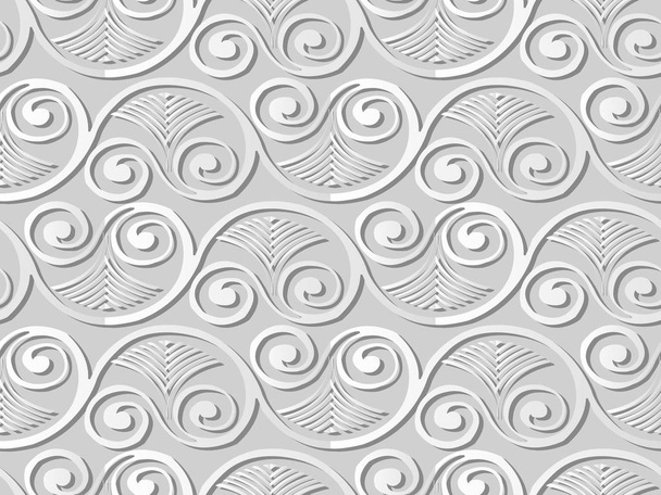 3D valkoinen paperi taide käyrä kierre Vortex Tuuletin Leaf Frame Vine
 - Vektori, kuva