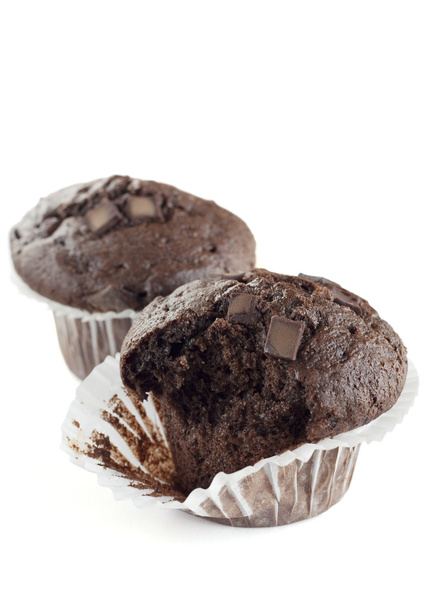 Two Double Chocolate Muffins - Photo, Image