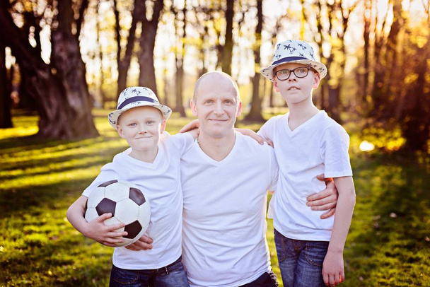 Happy father and sons portrait - Photo, Image