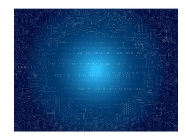 青色の背景のベクトル図の回路ボード フレーム  - ベクター画像
