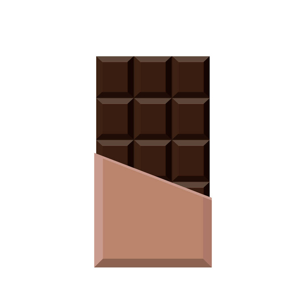 Barre de chocolat réaliste isolée sur fond blanc
. - Vecteur, image