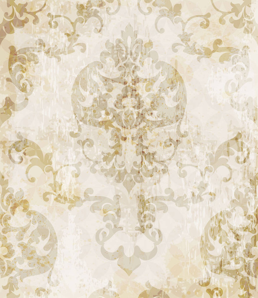 Vintage barok patroon achtergrond Vector. Versierd textuur luxe ontwerpen. Royal textiel inrichting - Vector, afbeelding