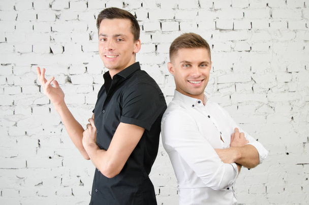 Two happy young men. Business and training. - Фото, зображення