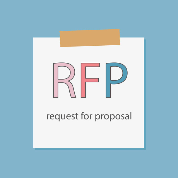 ノートブック紙ベクトル図に書かれた提案の Rfp を要求 - ベクター画像