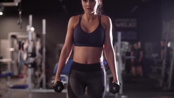 Woman with dumbbell exercising - Footage, Video