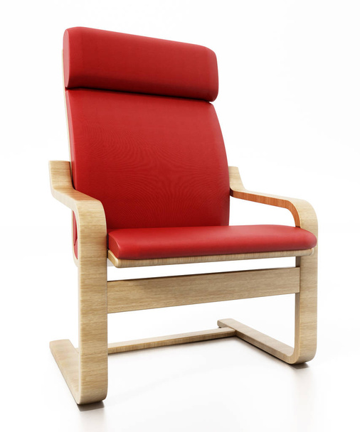 Modern TV chair isolated on white background. 3D illustration - Foto, Imagem