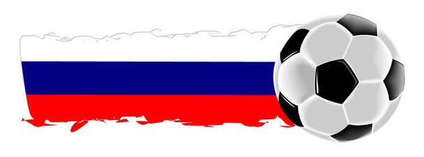 Voetbal met Russische vlag - illustratie - Foto, afbeelding