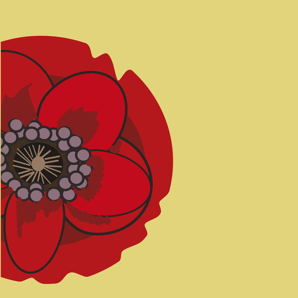 card with poppy flowersfor invitation, banner, any celebration. - Vector, Image