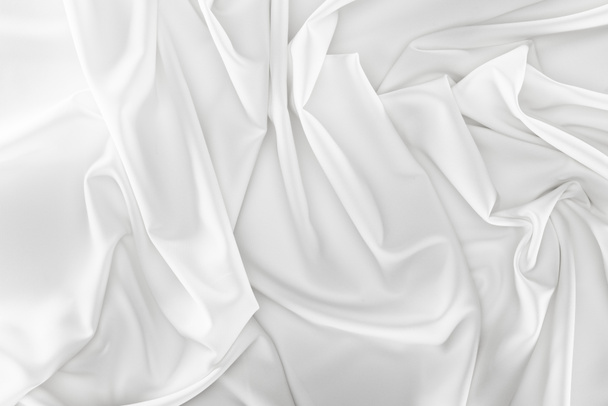 close up view of white soft silk fabric as backdrop - Photo, Image