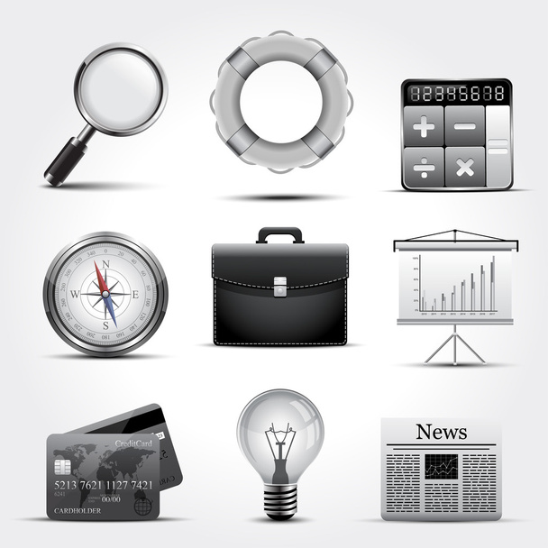 Business icons - Vektor, obrázek