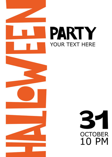 Halloween party poster. Lettering "Halloween party". 31 october. - Вектор, зображення
