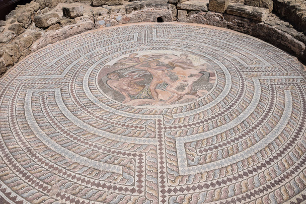 An acnient greek mosaic floor in Paphos - Фото, изображение