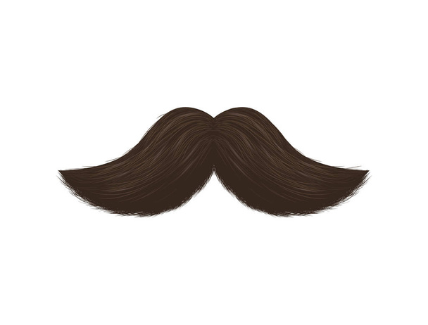 Realistic Detailed 3d Black Fake Mustache. Vector - Vecteur, image