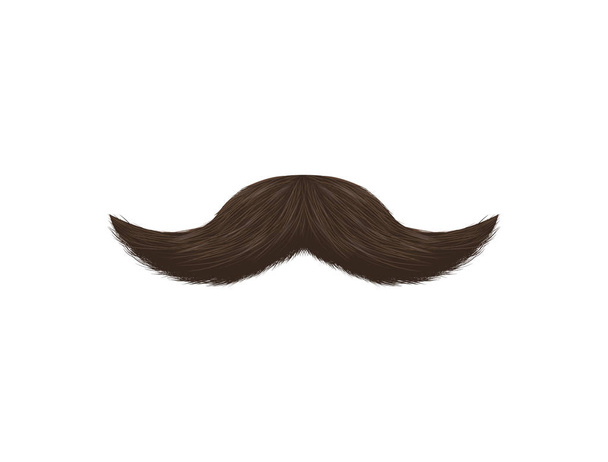 Realistic Detailed 3d Black Fake Mustache. Vector - ベクター画像