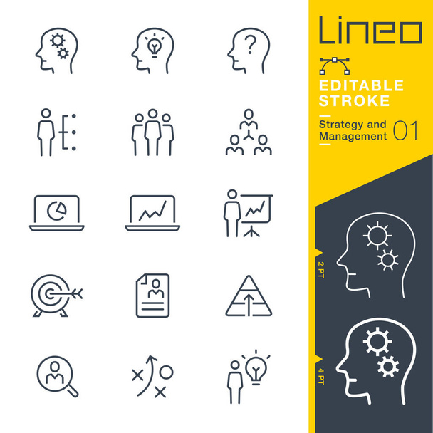 Lineo Editable Stroke - Strategy and Management outline icons - Vector, Image