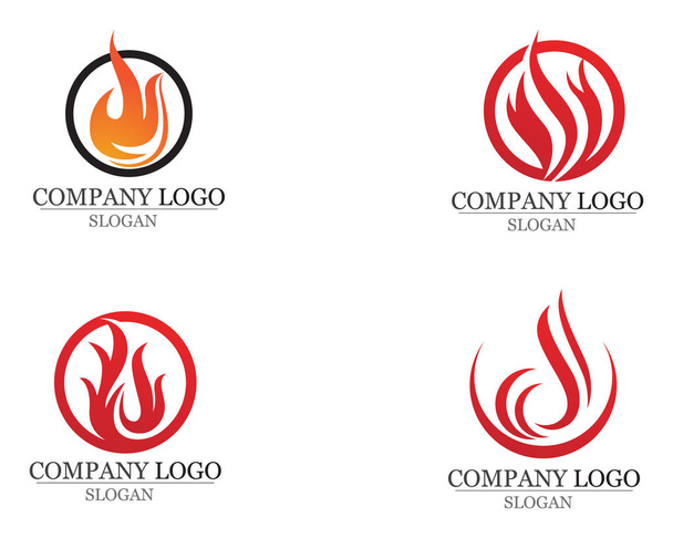 火災炎のロゴのテンプレート ベクトル アイコン石油ガスとエネルギー - ベクター画像