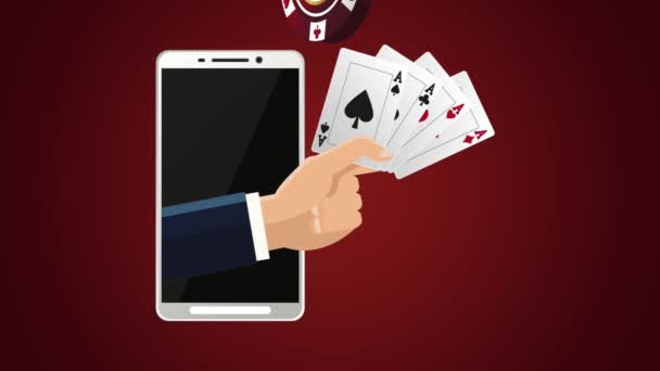 Poker online game HD animation - Footage, Video