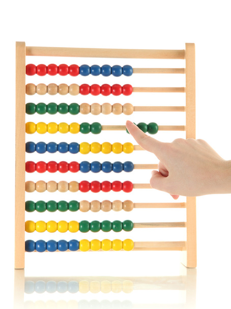 Accountant counting on an abacus, isolated on white - Foto, imagen