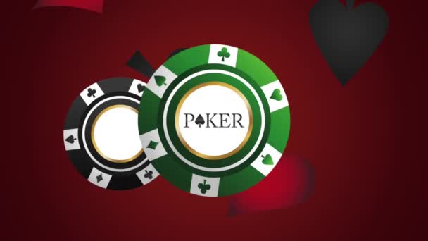 Πόκερ και καζίνο μάρκες κινούμενα σχέδια Hd - Πλάνα, βίντεο