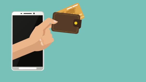 Online πληρωμή με πιστωτική κάρτα κινούμενα σχέδια Hd - Πλάνα, βίντεο