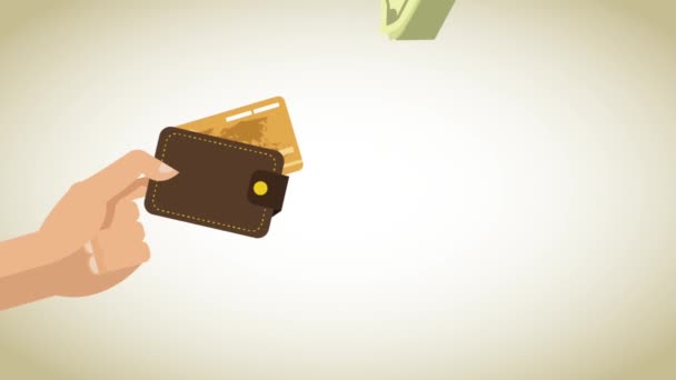 Mano con billetera HD animación
 - Metraje, vídeo
