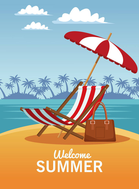 Welcome summer card - Vector, imagen