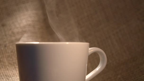 kávé csésze forró füstölt - Felvétel, videó
