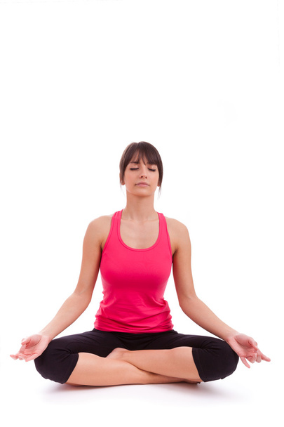 Beautiful caucasian woman in yoga position - Foto, Imagem