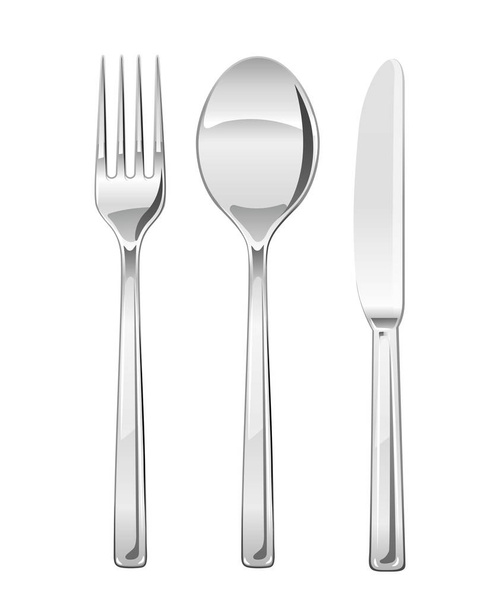 Fork, spoon, knife. Set of utensils for eating - Vektor, Bild