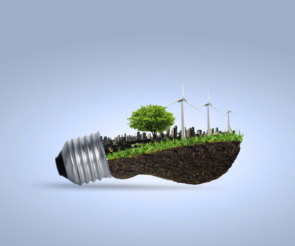 light bulb Alternative energy concept - Photo, Image