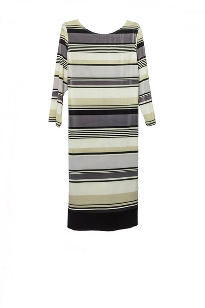 Elegant midi dress with abstract geometric colored striped patte - Photo, Image