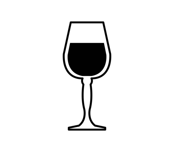 kieliszek do wina ikona na białym tle - Wektor, obraz