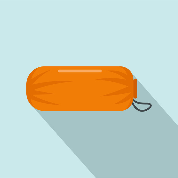 Sleeping bag icon, flat style - Vector, afbeelding
