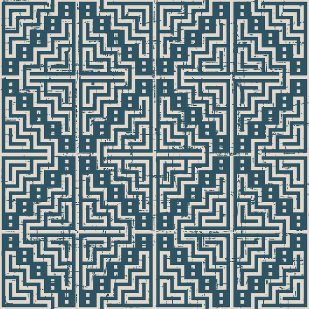 verschlissen antiken nahtlosen Hintergrund Mosaik Pixel quadratische Geometrie - Vektor, Bild