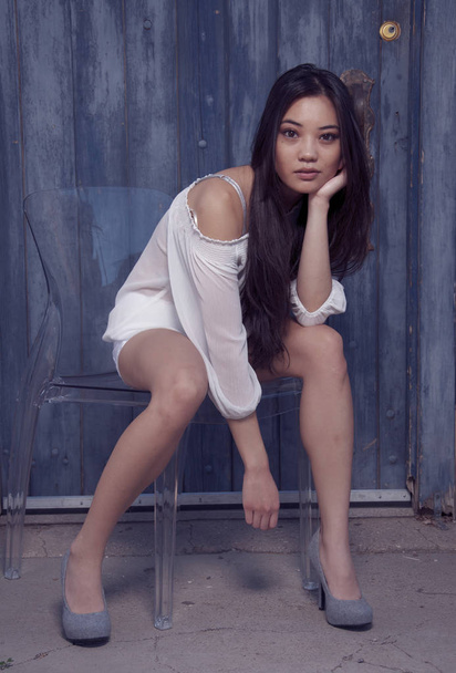 Beautiful stylish Asian model fashion shoot - Фото, зображення