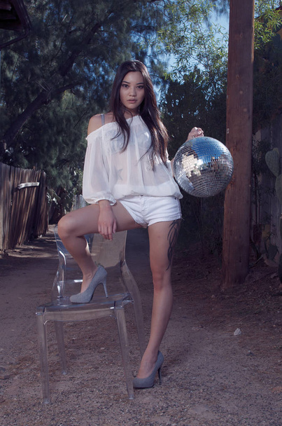 Beautiful young Asian Model with long gorgeous hair - Valokuva, kuva